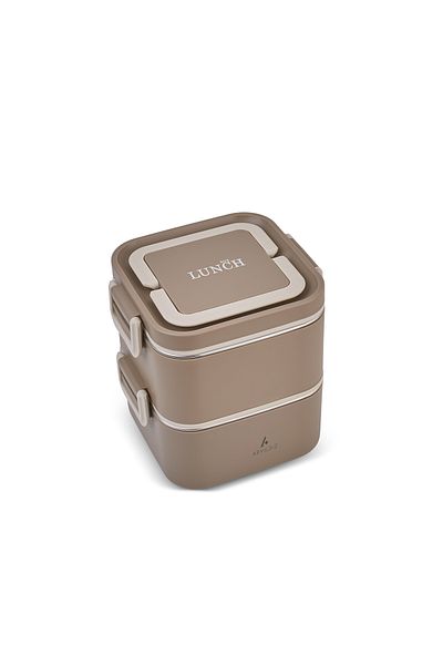 Aryıldız Bento Lunch Box Square Khaki 1400 ml