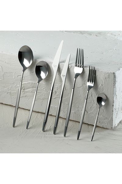 Aryıldız Qubra Prestige Matte 84 Piece Cutlery Set for 12 Persons