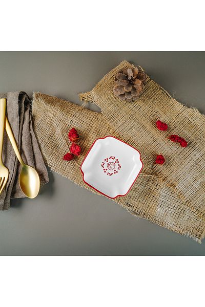 Aryıldız Red Bird Corner Plate 10 cm