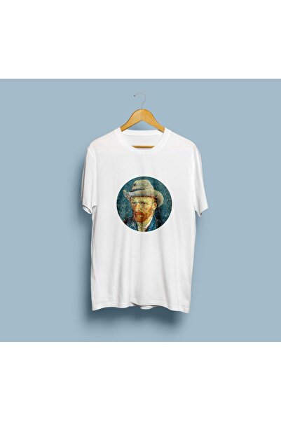 eioswear Portret cu pălărie de Van Gogh unisex supradimensionat tricou