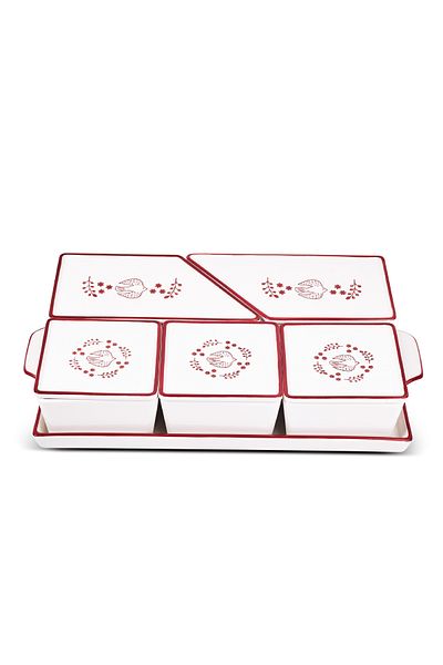 Aryıldız Bird Red 11 Piece Tray Breakfast