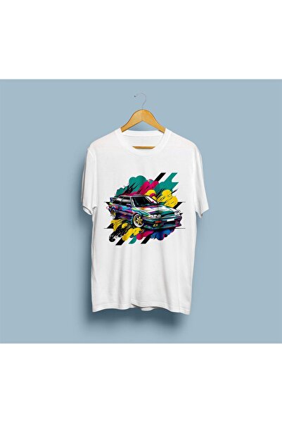 Bahriyeli Collection Oversize Color Painted Sedan Car Printed Unisex T-Shirt