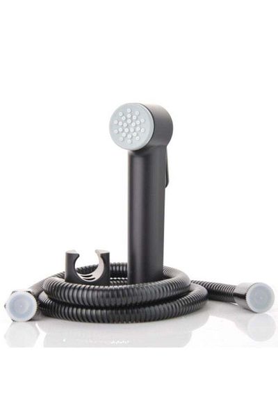 itg Black Handheld Shattaf Bidet Sprayer with 1.2m Hose, Self-Cleaning Kit for Bathroom & Toilet