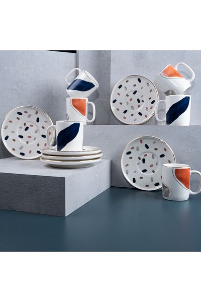 Aryıldız Moon 12 Piece Coffee Cup Set for 6 People 90 ml