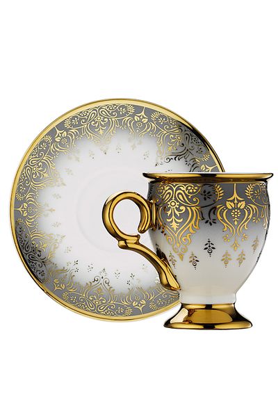 Aryıldız Gonca 12 Piece Turkish Coffee Cup Set for 6 People