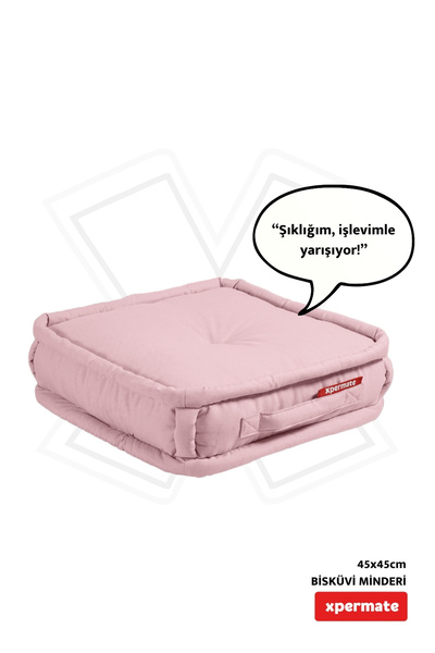XPERMATE Bisküvi Yer Minderi Petek Önü Palet Üstü Minderi Bank Ve Bahçe Minderi 45x45x14 Cm Pembe