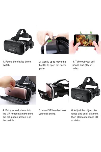 VR Shinecon G04ea Sanal Gerçeklik Gözlüğü Sc-b01 Kablosuz Bluetooth Kumandalı