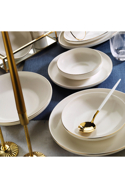 Aryıldız Acoustic Gold 30 Parça 6 Kişilik Yemek Takımı