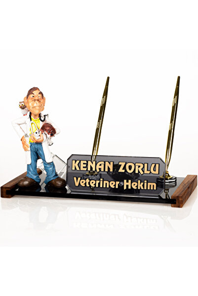 isimliksepeti Veteriner Biblolu Masa Isimliği Hediye Masaüstü Kristal Isimlik