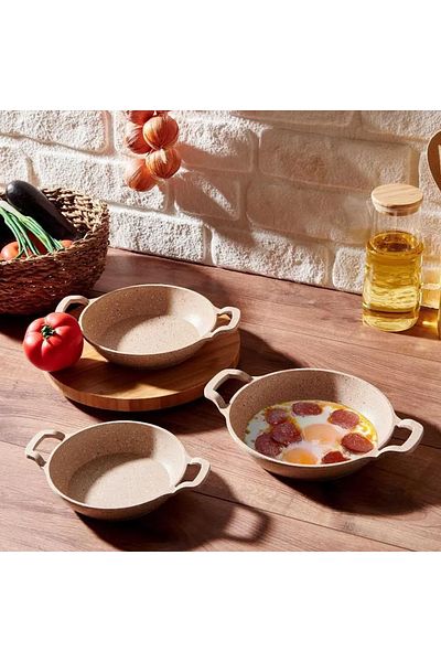 Aryıldız Beige Colored Parma 3 Piece Sahan Set