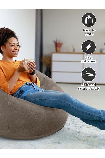 huitich Beanless Inflatable Lounge Chair with Manual Pump