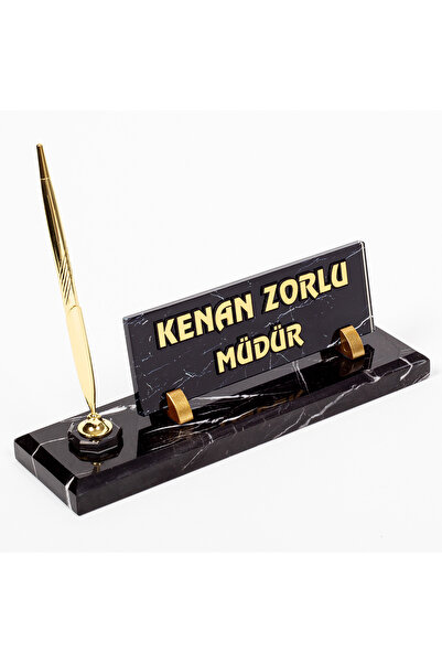 isimliksepeti Neta Mermer Masa Isimliği Kabartma Yazılı Ofis Hediyesi Isimlik