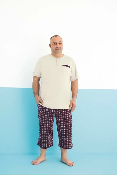 Aydoğan Ανδρικό κοστούμι πιτζάμες Capri Plus Size 250304