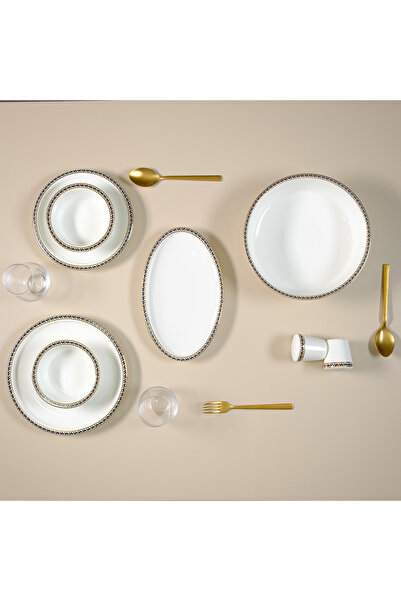 EVALIZA Alaia Black 60 Parça 12 Kişilik Yemek Takımı