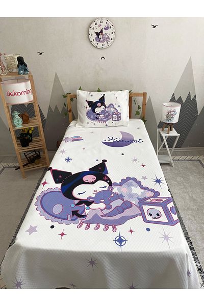 dekomingo White Cloudy Kuromi Baby and Children's Room Pi̇ke Set