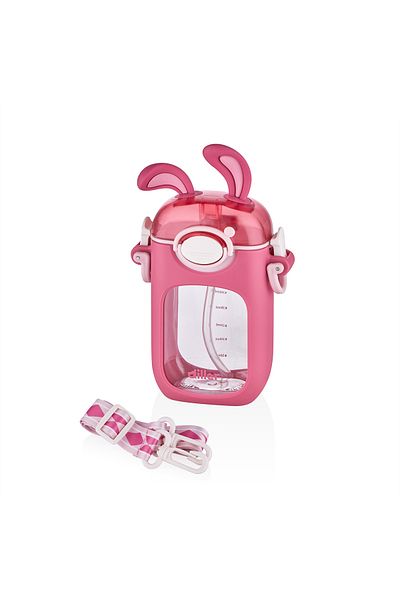 DILLER 400 ml Pink Rabbit Ear Tritan Water Bottle