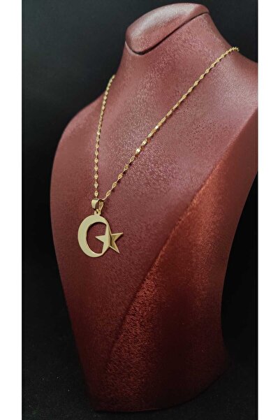 kuyumcu nurettin 3.20 gr (GRAM) Ay Yıldızlı Kolye 14 Ayar Altın Kolye