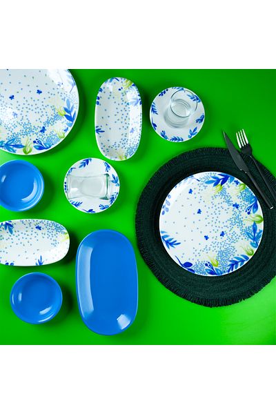 Aryıldız Blue Mimosa - 19 Piece Breakfast Set for 4 People