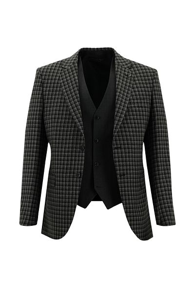 Abdullah Kiğılı Slim Fit Wool Suit - With Vest