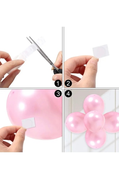 Deniz Party Store 1 Adet 5 Metre Balon Zincir Apartı 1 Adet 100 Lü Balon Yapıştırma Bandı 2 li Set