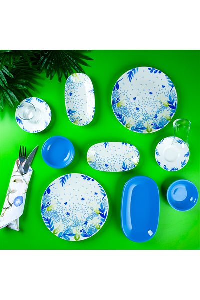 Aryıldız Blue Mimosa - 19 Piece Breakfast Set for 4 People