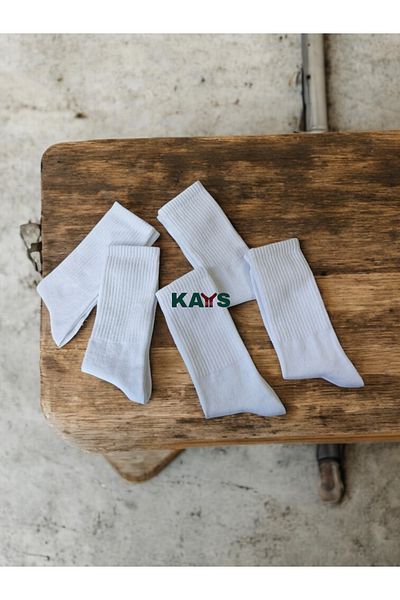 KAYSSOCK Λευκές κάλτσες τένις 5 συσκευασιών σε κοινό στυλ