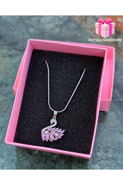 youngsem Swan Model Necklace Zircon Stone Steel Necklace