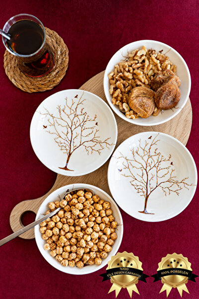 Farika Porselen Karizma Tree of Life 4 Piece Cookie Plate
