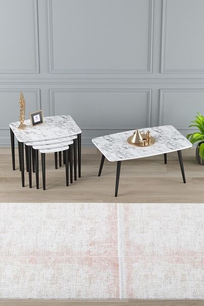 Canisa Concept Telwe Serisi Mdf 1.sınıf 4 Lü Zigon Sehpa Ve Orta Sehpa Takımı...