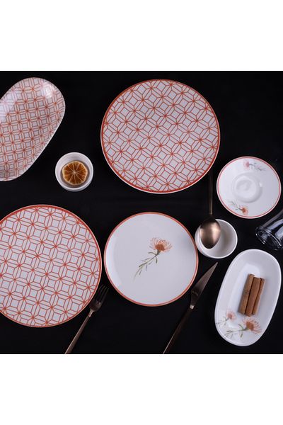 Aryıldız Lucia Red 32 Piece Breakfast Set for 6 People