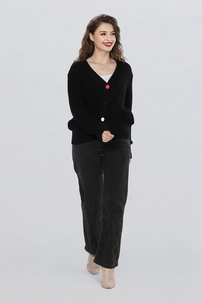 Fox Life Kids Women's Colorful Button Detailed Knitted Cardigan Flt1008