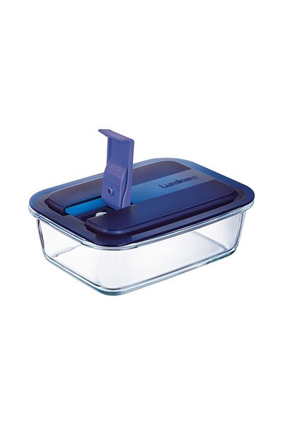 Luminarc Temp Easy Rectangular Blue Lid Storage Container 1220 ml