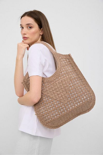 Shule Bags Vicolo Χειροποίητη Τσάντα Μακραμέ Βιζόν