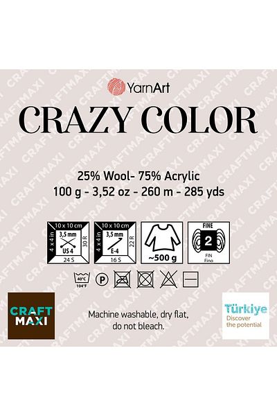 Yarnart Crazy Color - Μαρμάρινο Χειροποίητο Νήμα 165