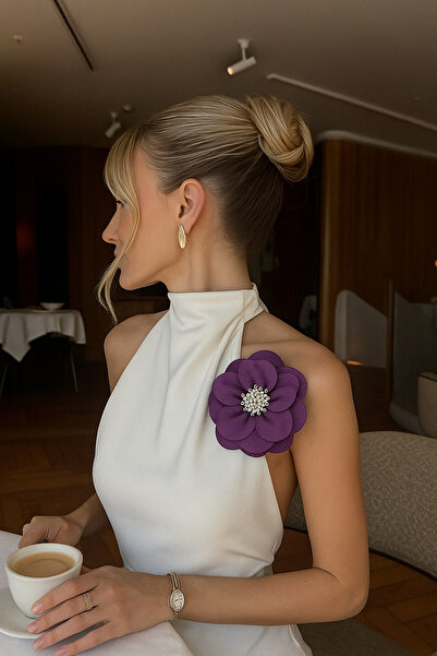 CHANCE GİFT Elegant İğneli Yaka Çiçeği İNCİ TAŞLI Çiçek Broş Kumaş Yakagülü Ceket Elbise Şapka İçin Şık Aksesuar