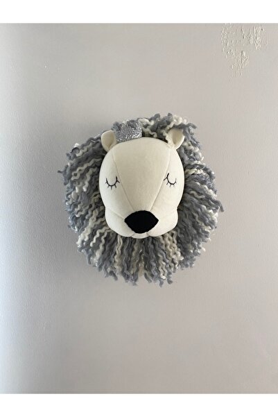 minibellababy Krem Aslan Duvar Dekoru Gri aslan/bebek ve çpcuk odası duvar de...