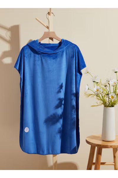 RJ RJ Kids Hooded Bathrobe Blue Super Soft Absorbent Comfortable Quick Dry