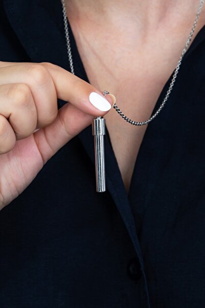 Takı Dükkanı Dilek Kolyesi Unisex Kapaklı Çubuk Bar Kolye bbk21