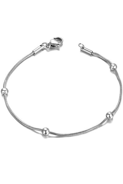 Takı Dükkanı Stainless Steel Italian Snake Women's Bulk Chain Bracelet Eck57B