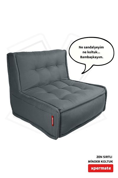 XPERMATE وسادة ظهر مقعد على الطراز الاسكندنافي مقعد أرضي مريح وسادة مقعد مع مسند ظهر 80x60 رمادي زن