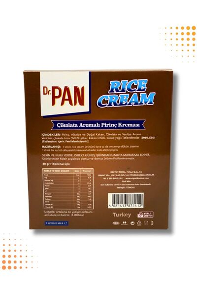 Dr Pan Dr. Pan Rice Cream Çikolatalı 400gr