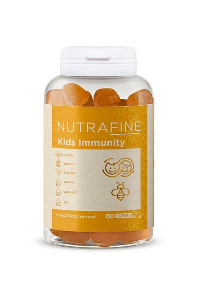 Nutrafine Kids Immunity Gummy, Chewable Gummies with Propolis, Echinacea, Vitamin C+D+B6, Zinc for Kids