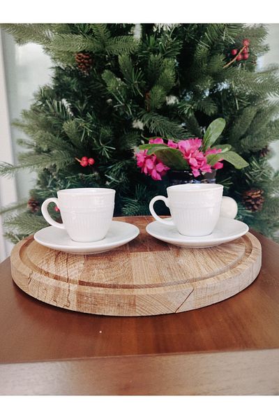 Madame Coco Soleil 2-Person Coffee Cup Set - White - 90 ml