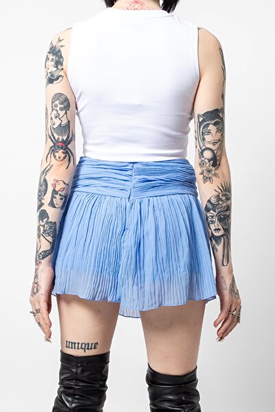 Bak Moda Базова синя плісирована шифонова спідниця