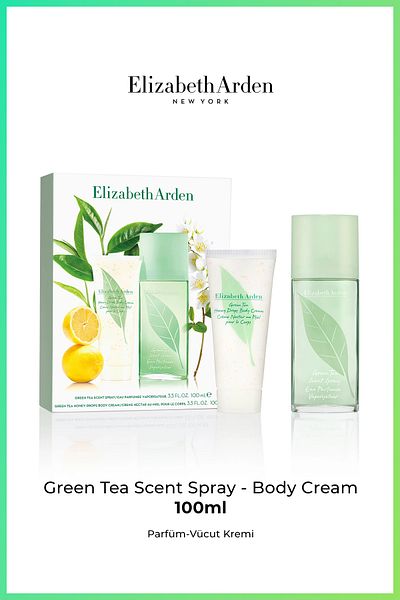Elizabeth Arden بخاخ برائحة الشاي الأخضر 100 مل وكريم للجسم 100 مل