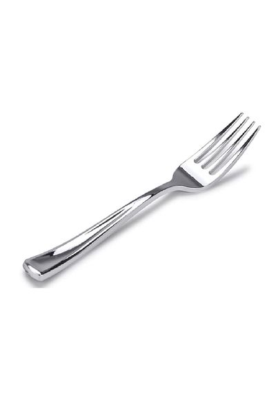 Roll-Up Metal Look Plastic Fork 18Pcs