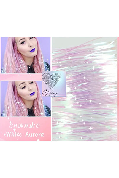 Darya DD290 شعر لامع وردي أبيض لامع أورورا تينسل