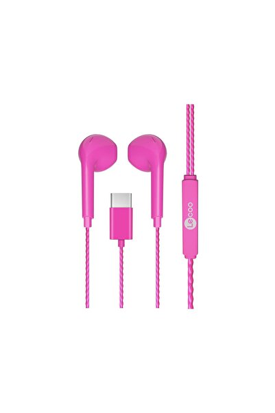 Lecoo EH104 Kablolu Type-C Kulak İçi Kulaklık Pembe