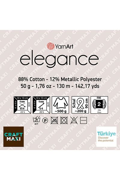 Yarnart Elegance - Ασημί Χειροποίητο Νήμα Saks Blue-106