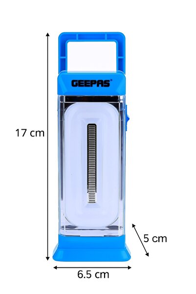 Geepas مصباح طوارئ LED قابل لإعادة الشحن مقاس 17 × 6.5 سم